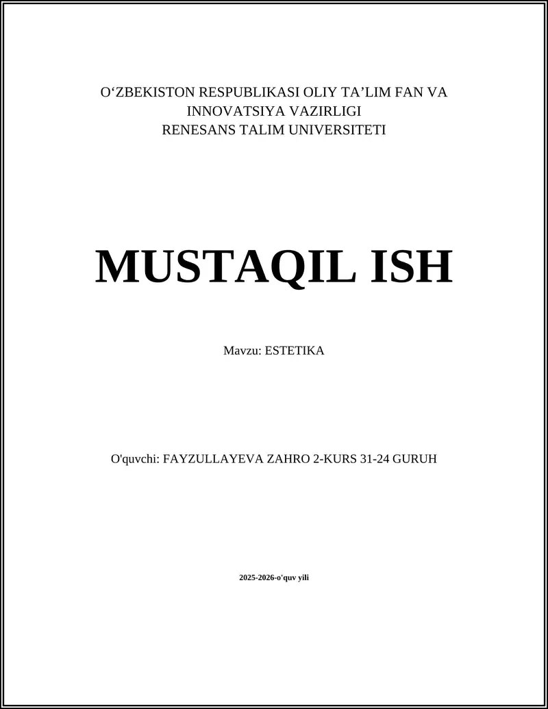 ESTETIKA