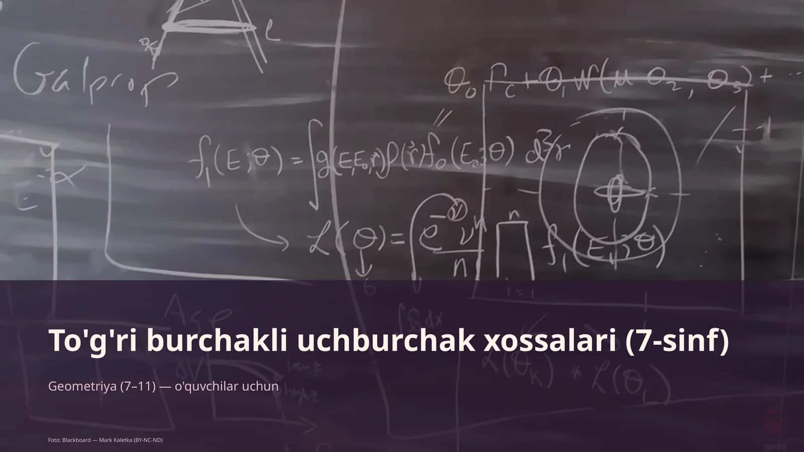 To'g'ri burchakli uchburchak xossalari (7-sinf)