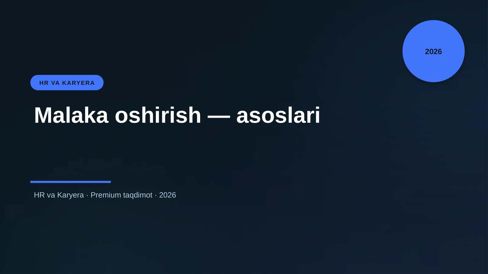 Malaka oshirish — asoslari