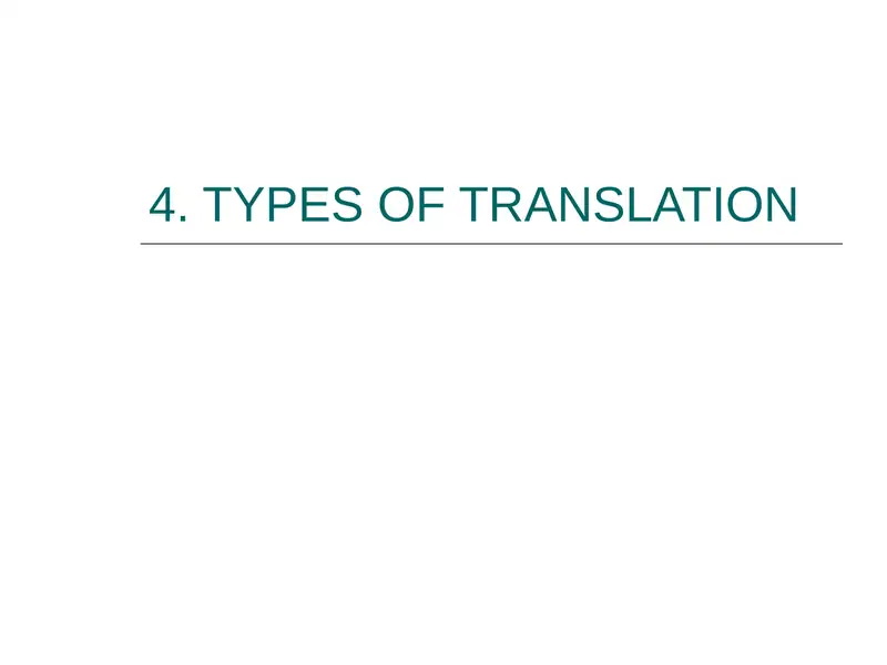 TYPES OF TRANSLATION