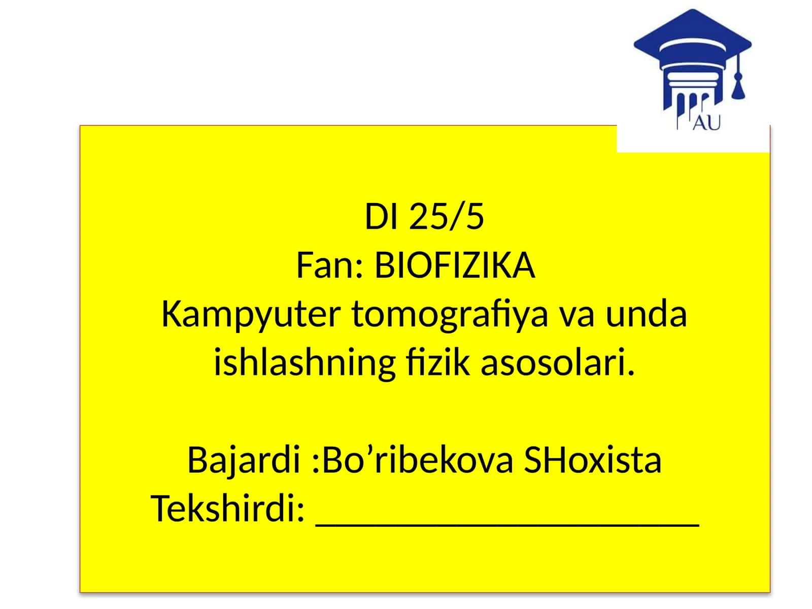 Kompyuter tomografiyasi haqida tushuncha