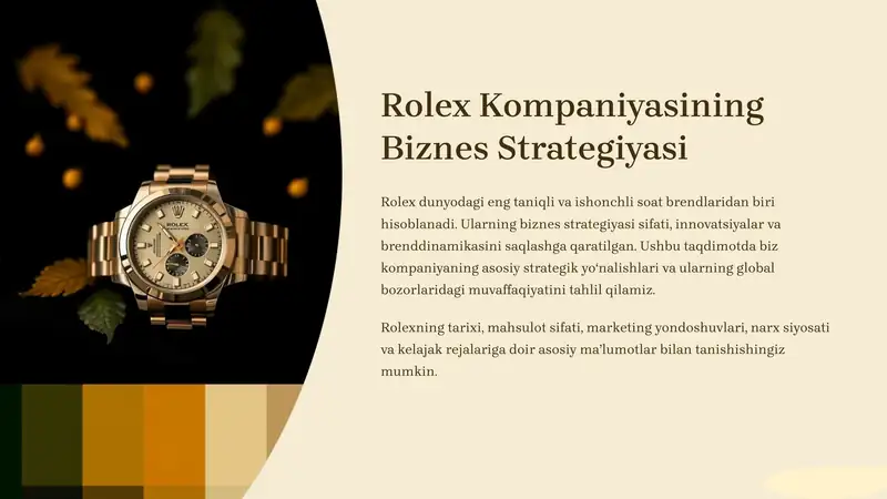 Rolex Kompaniyasining Biznes Strategiyasi