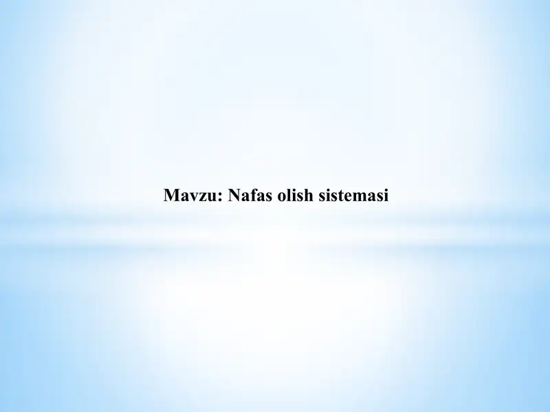 Nafas Olish Sistemasi