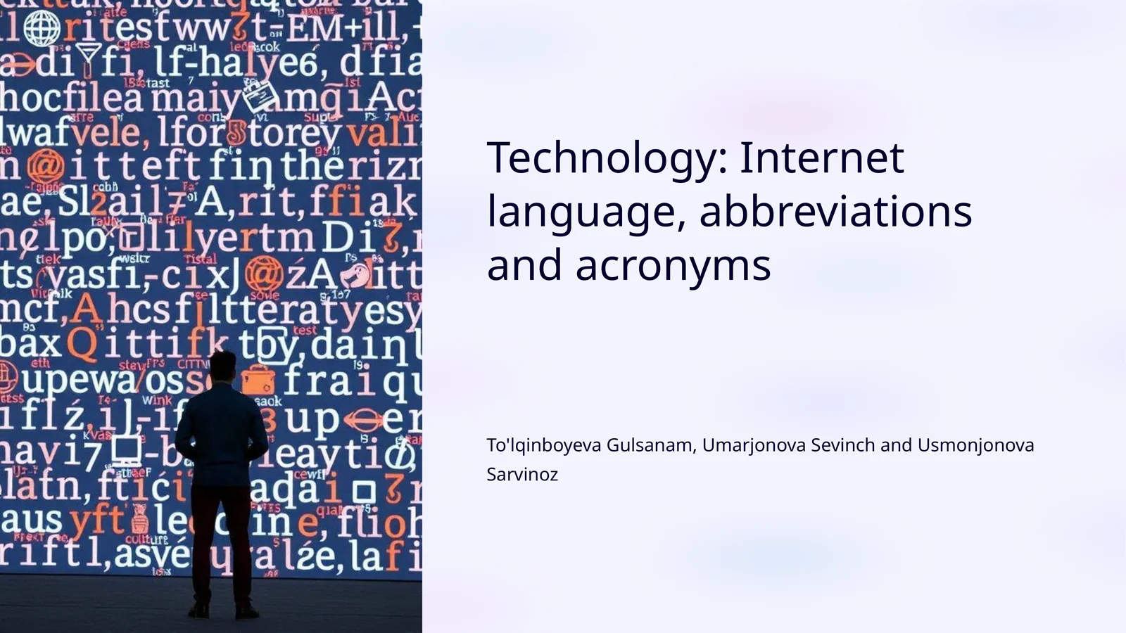 Internet language, abbreviations and acronyms