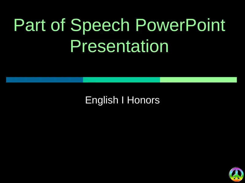 Part of Speech PowerPoint Presentation