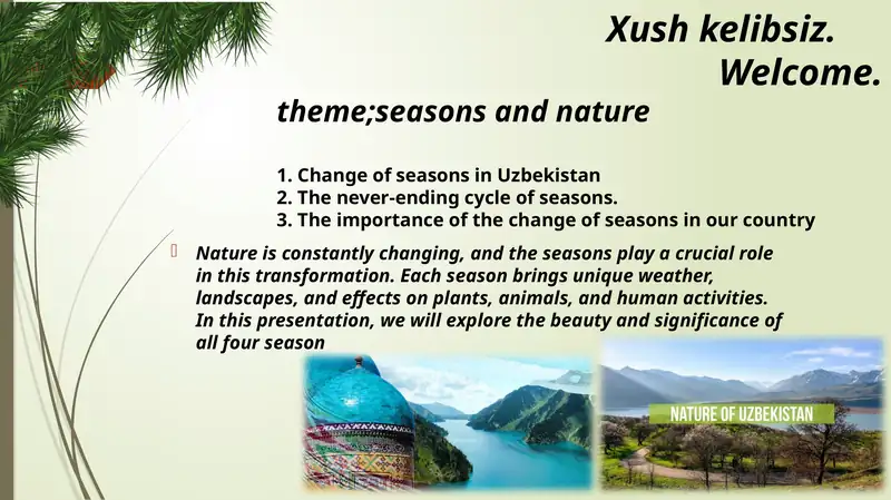 Seasons and Nature in Uzbekistan