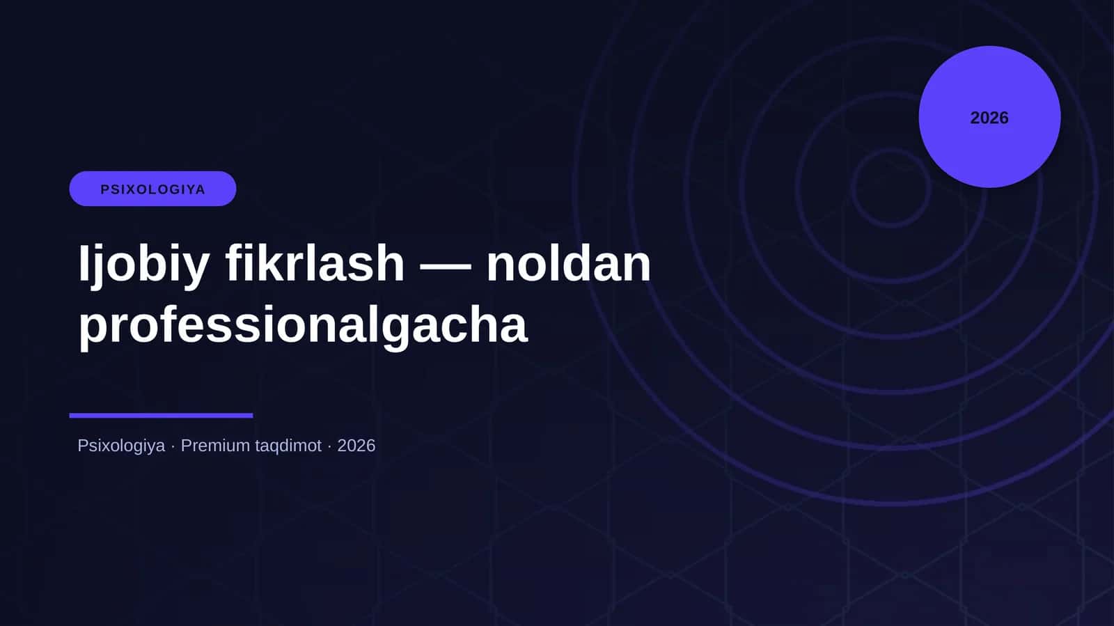 Ijobiy fikrlash — noldan professionalgacha