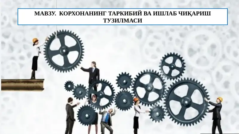 Корхонанинг таркибий ва ишлаб чиқариш тузилмаси