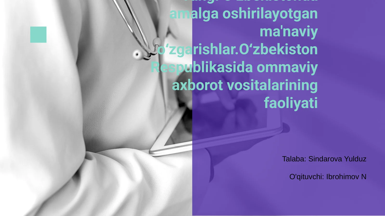 Yangi Oʻzbekistonda amalga oshirilayotgan ma'naviy oʻzgarishlar