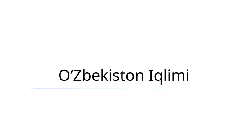 Oʻzbekiston Iqlimi
