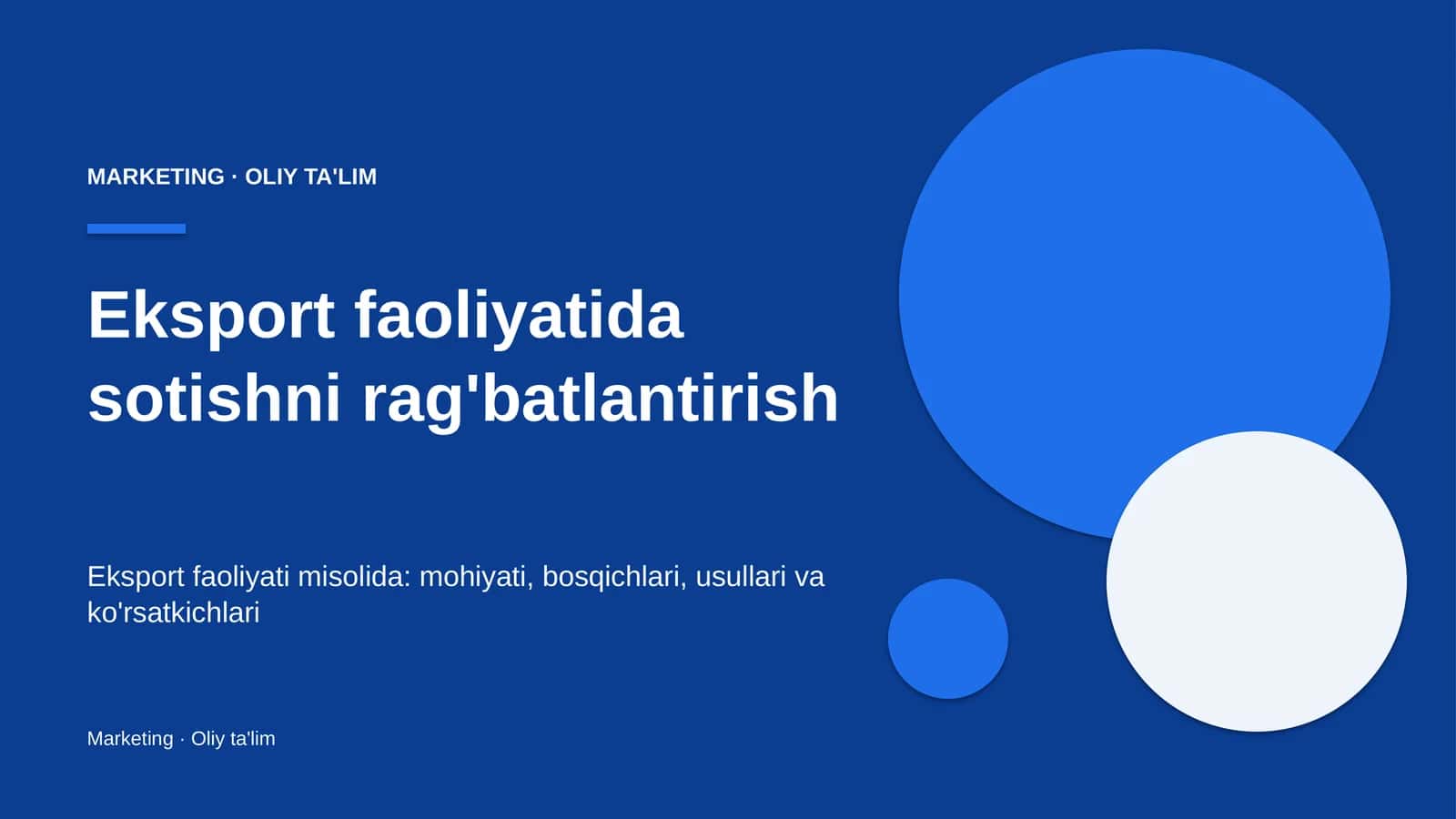 eksport faoliyatida sotishni rag'batlantirish 9786