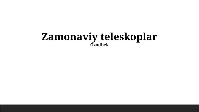 Zamonaviy Teleskoplar