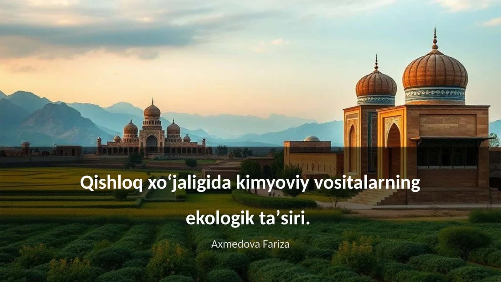 Qishloq xo‘jaligida kimyoviy vositalar tarixi
