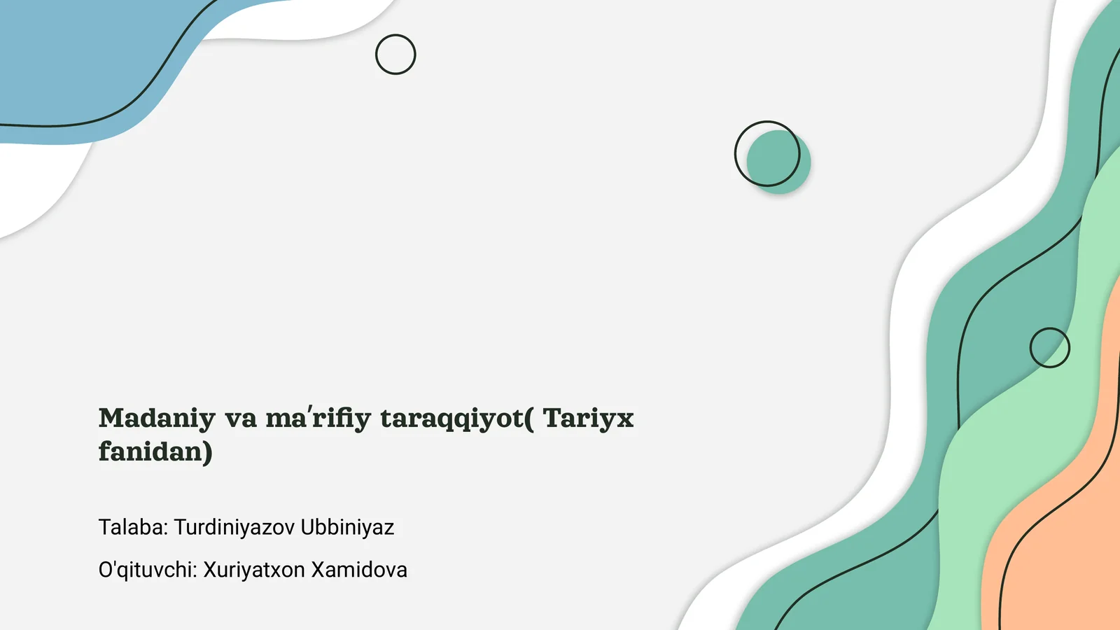 Madaniy va maʼrifiy taraqqiyot