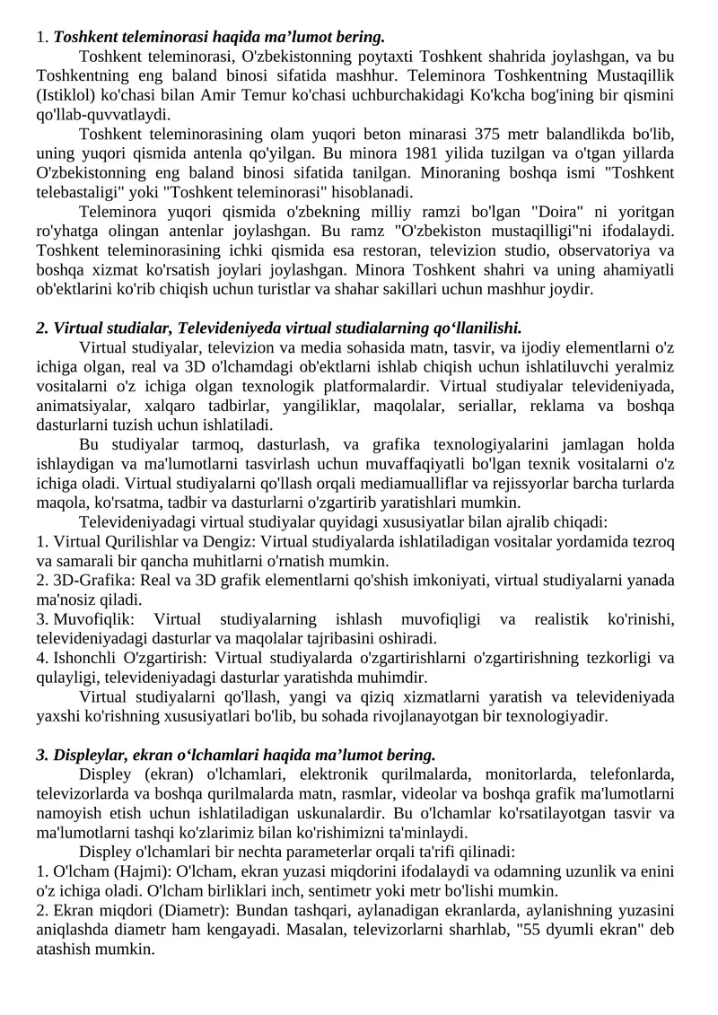 Toshkent teleminorasi
