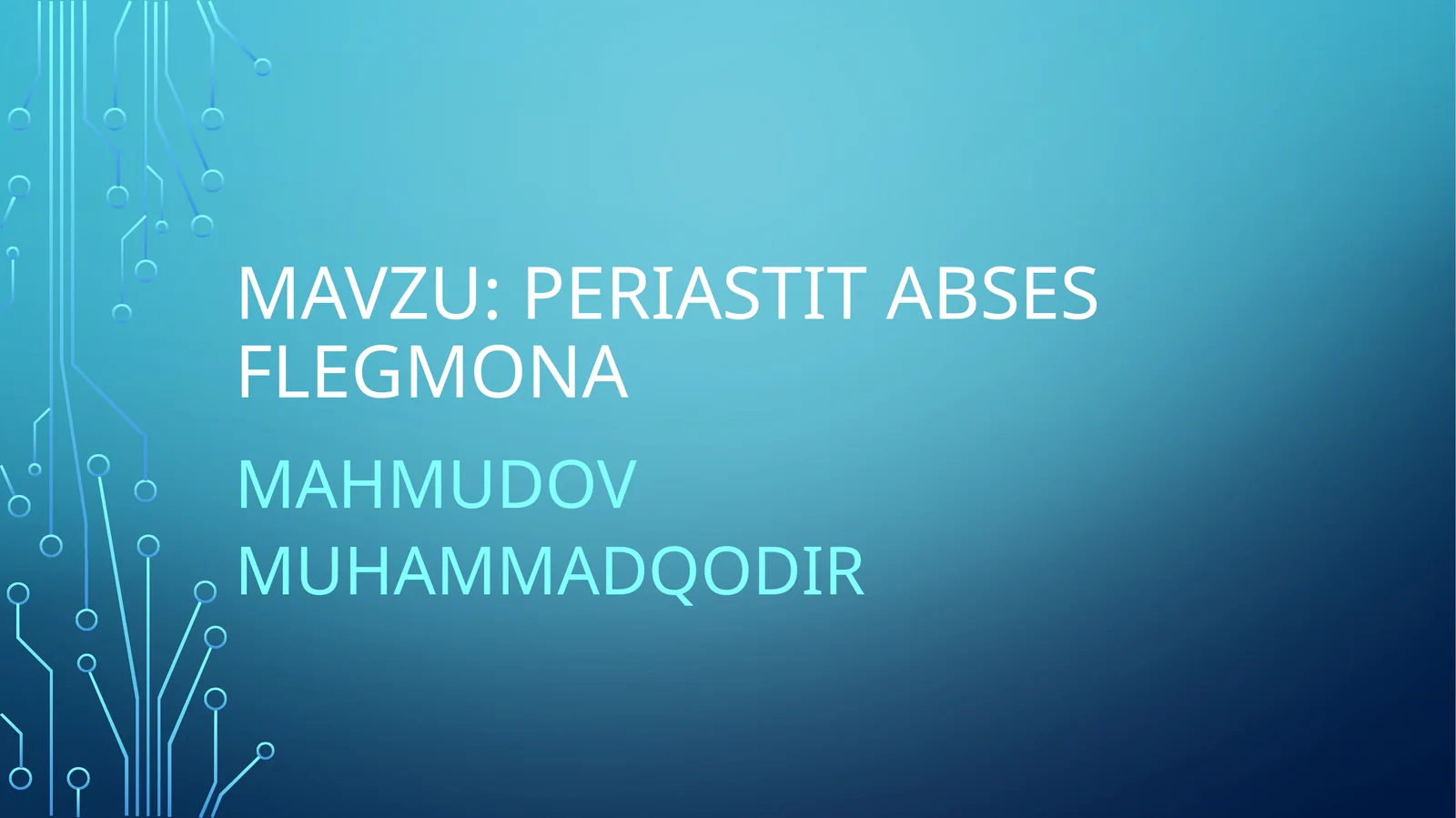 Yuz jagʻa kasalliklari: Periastit abses flegmona