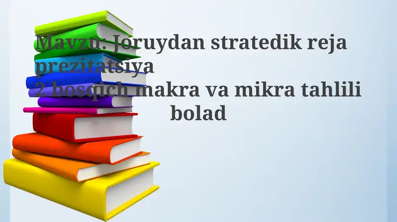 Joruydan stratejik reja prezentatsiya