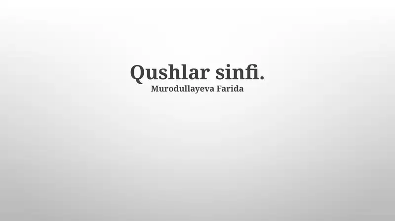 Qushlar sinfi