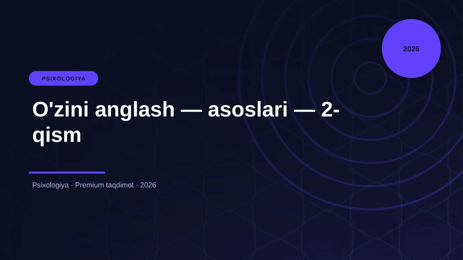O'zini anglash — asoslari — 2-qism