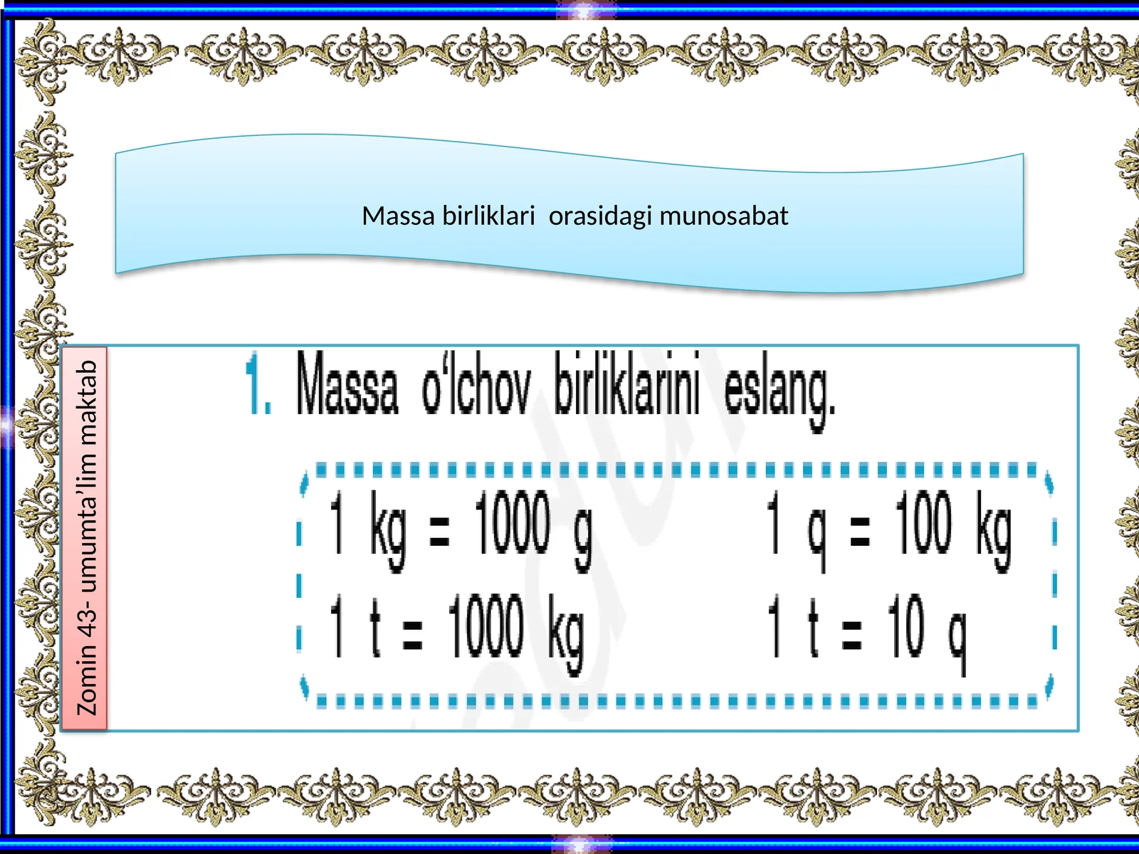Massa birliklari orasidagi munosabat