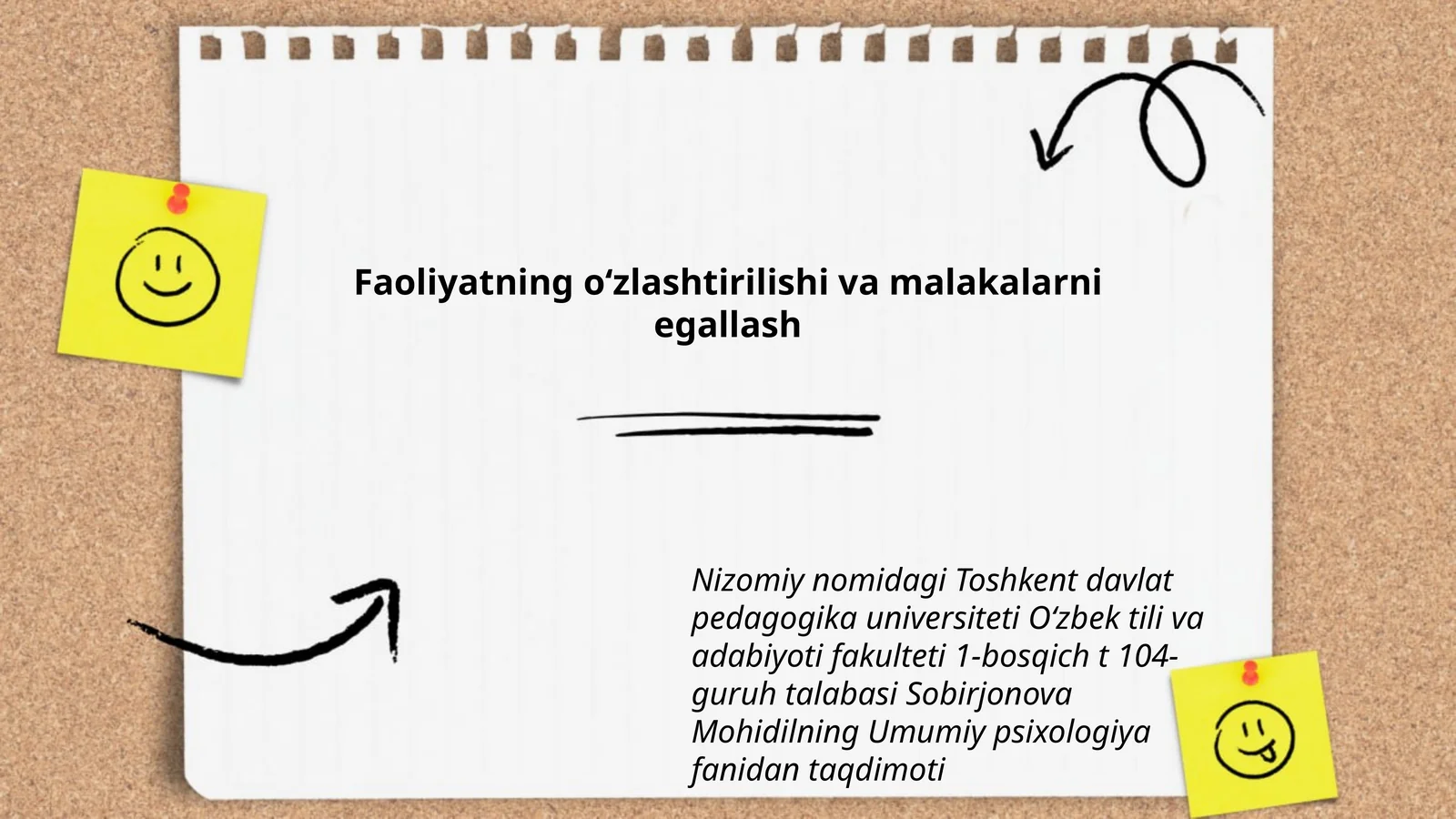 Umumiy psixologiya fanidan taqdimoti
