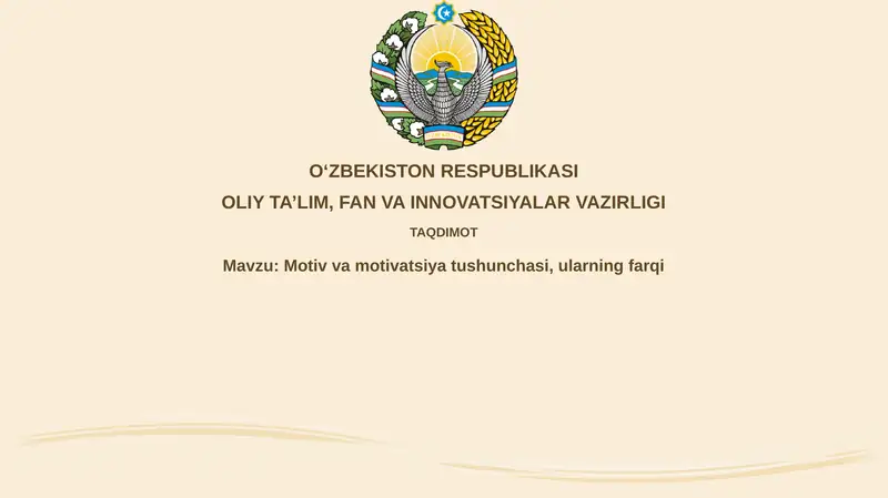 Motiv va Motivatsiya