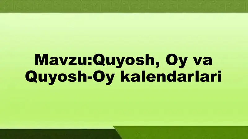 Quyosh, Oy va Quyosh-Oy kalendarlari