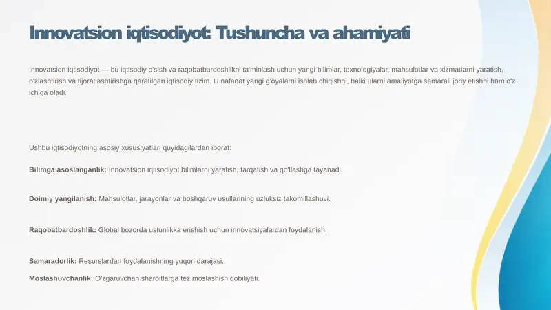 Innovatsion iqtisodiyot