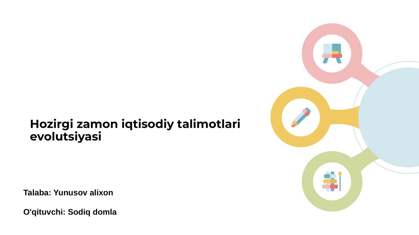 Hozirgi zamon iqtisodiy talimotlari evolutsiyasi