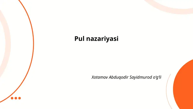 Pul nazariyasi
