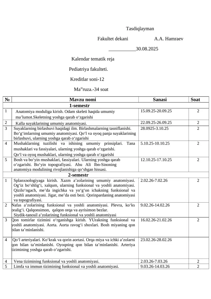 Kalendar tematik reja