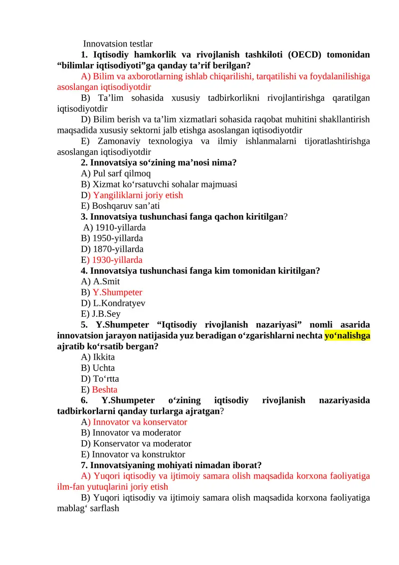 Innovatsion testlar