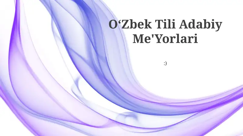Oʻzbek Tili Adabiy Me'Yorlari