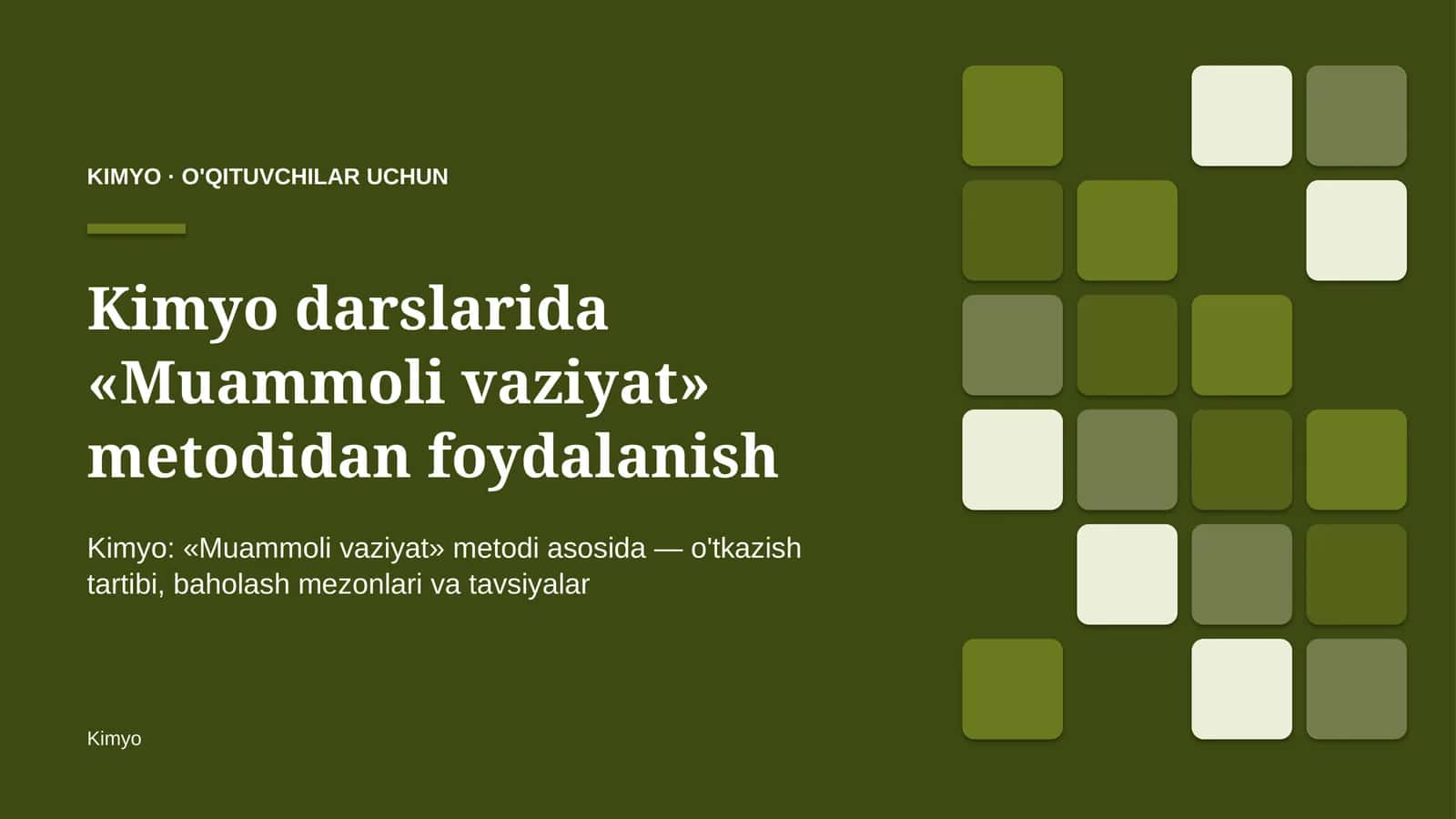 kimyo darslarida muammoli vaziyat metodidan foydalanish 3161