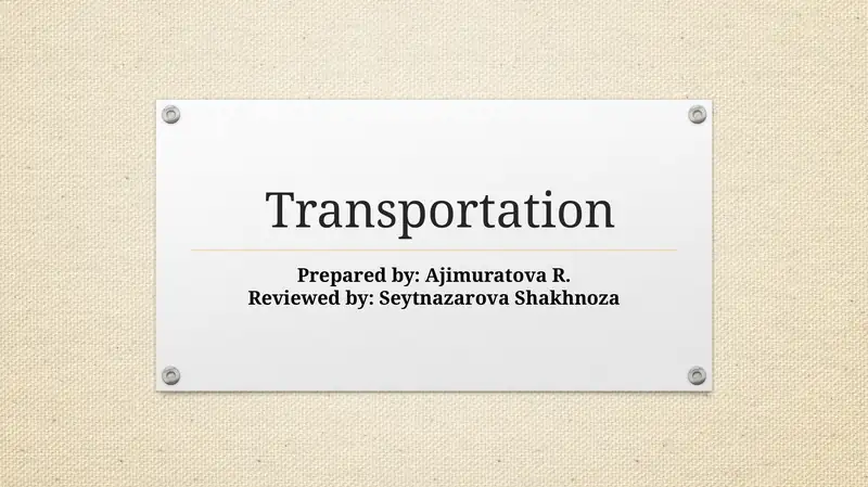 Transportation