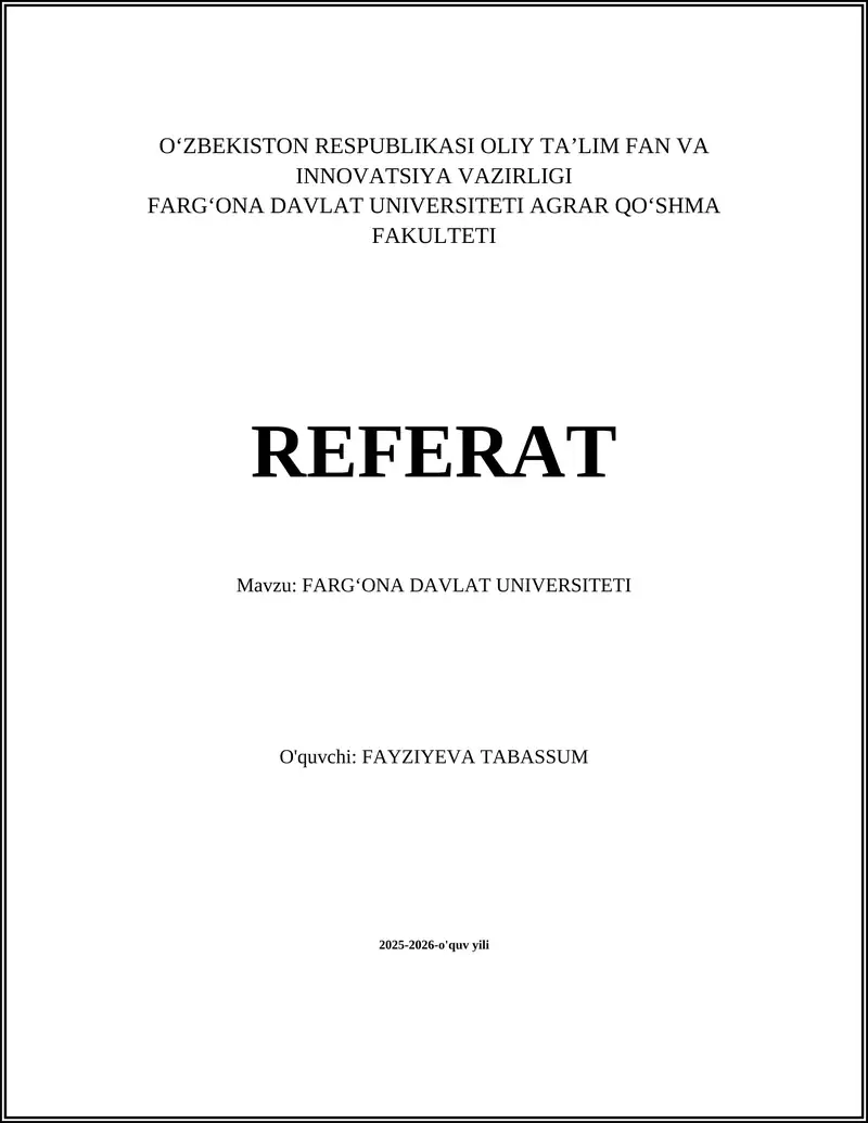 FARGʻONA DAVLAT UNIVERSITETI