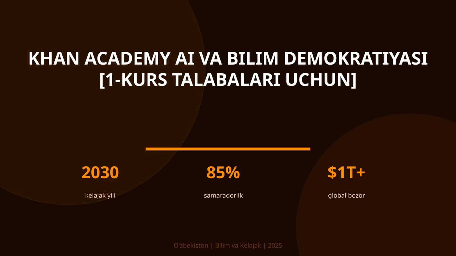 KHAN ACADEMY AI VA BILIM DEMOKRATIYASI [1-KURS TALABALARI UCHUN]