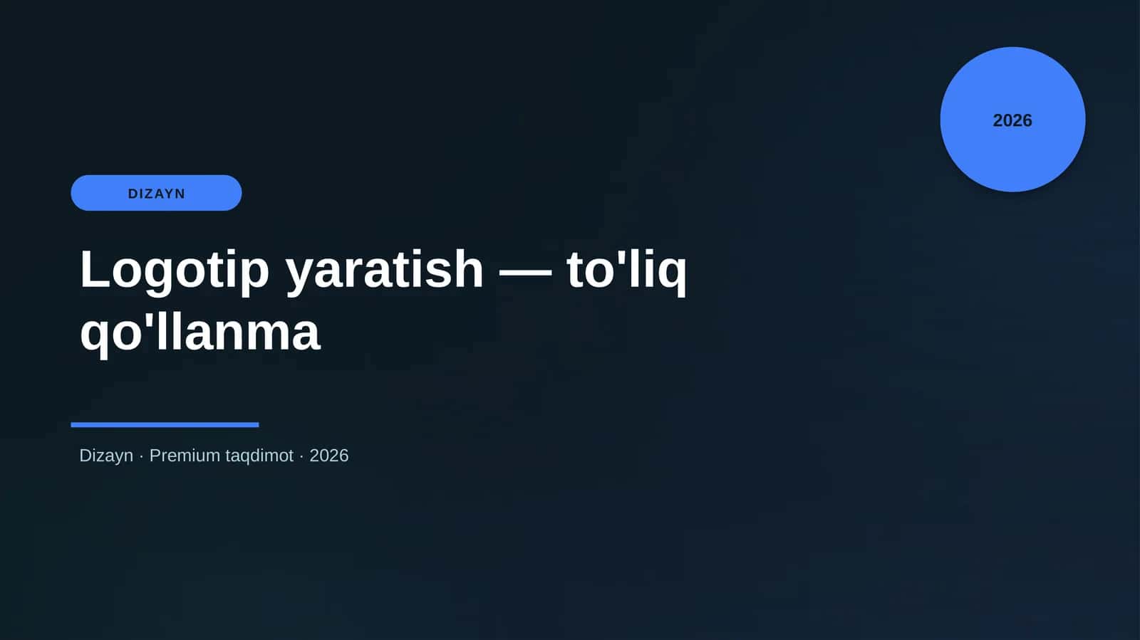 Logotip yaratish — to'liq qo'llanma