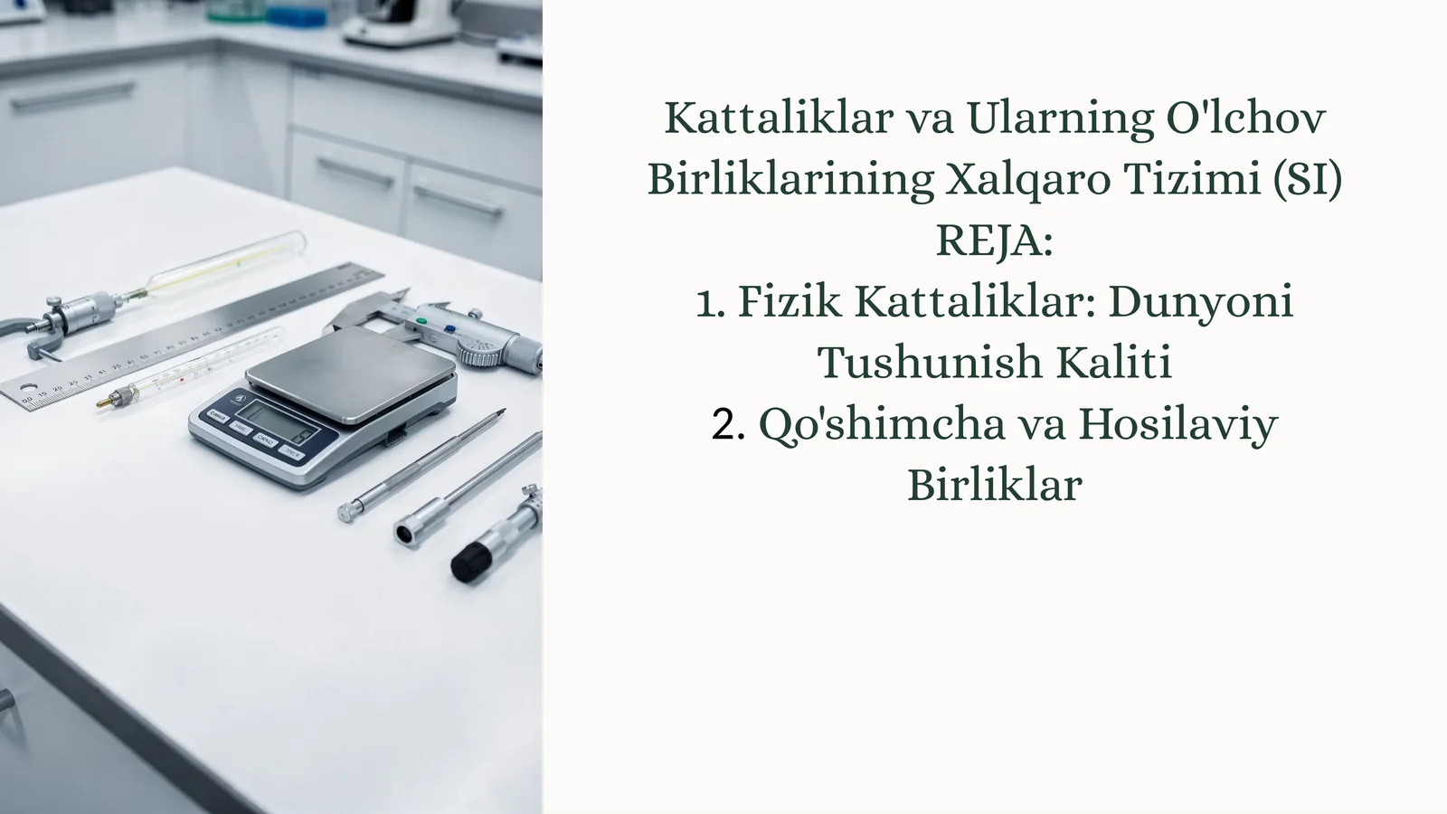 Kattaliklar va Ularning O'lchov Birliklarining Xalqaro Tizimi (SI)