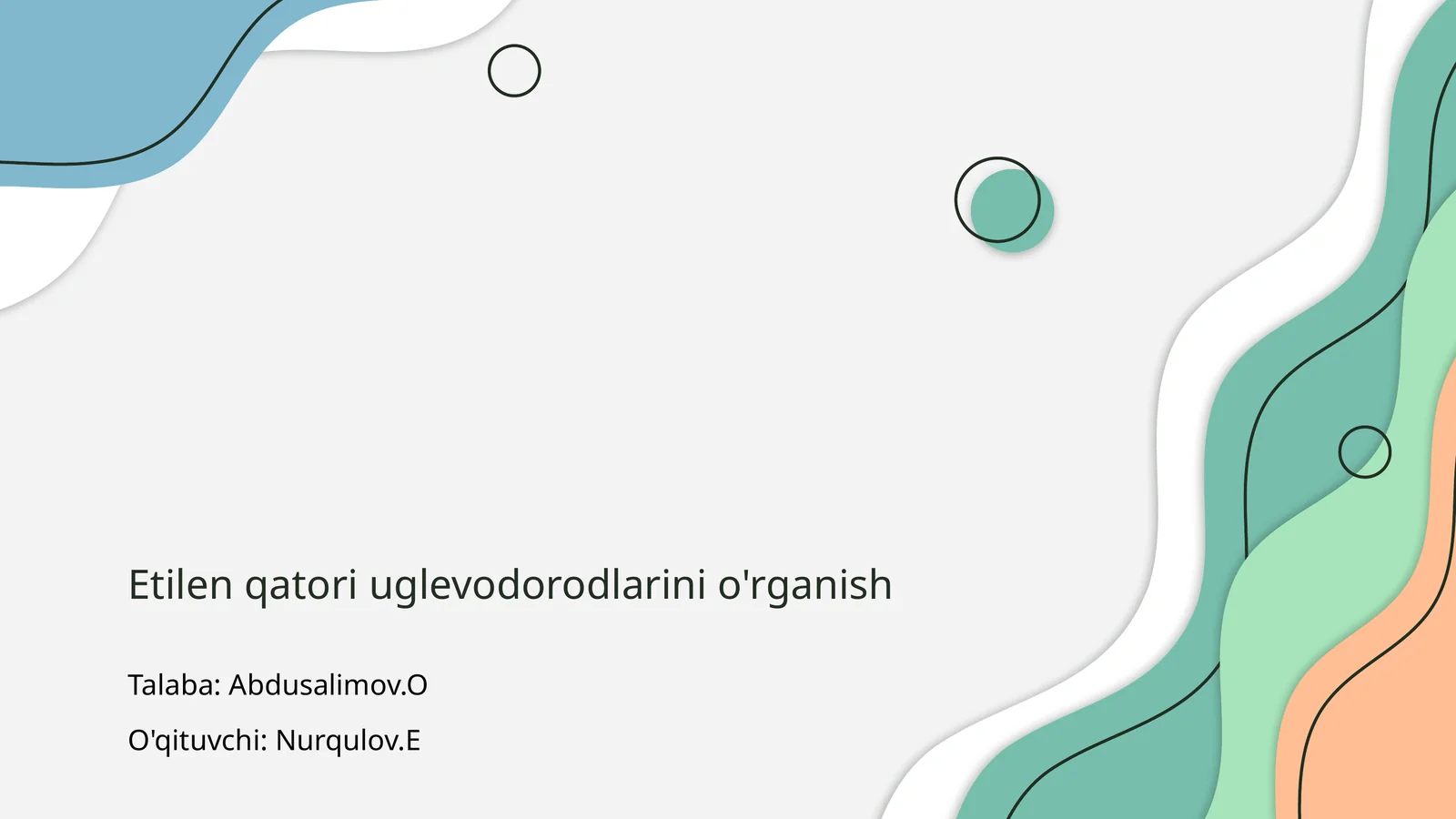 Etilenqatori uglevodorodlarini o'rganish