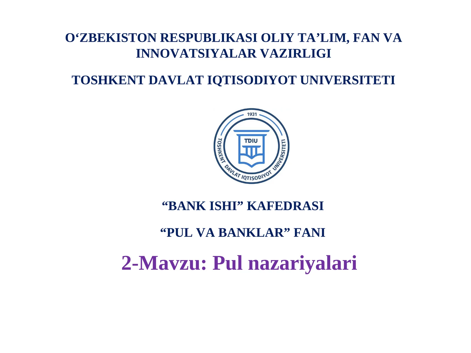 Pul nazariyalari