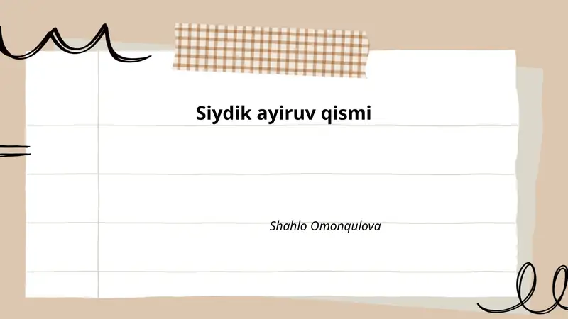 Siydik ayiruv qismi