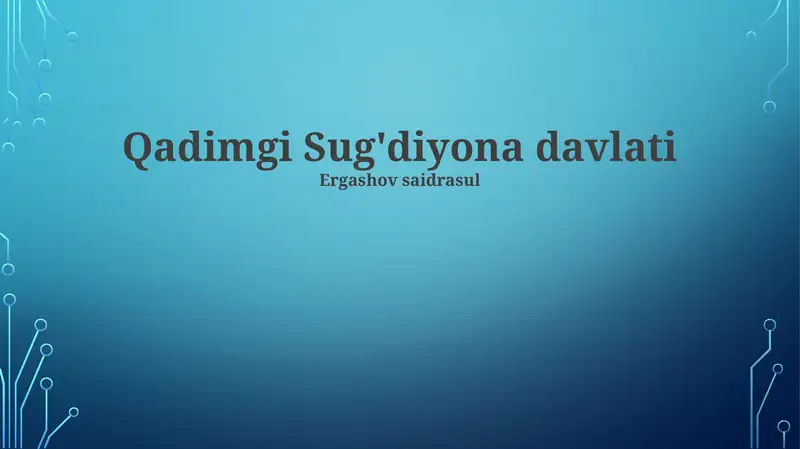 Qadimgi Sug'diyona davlati