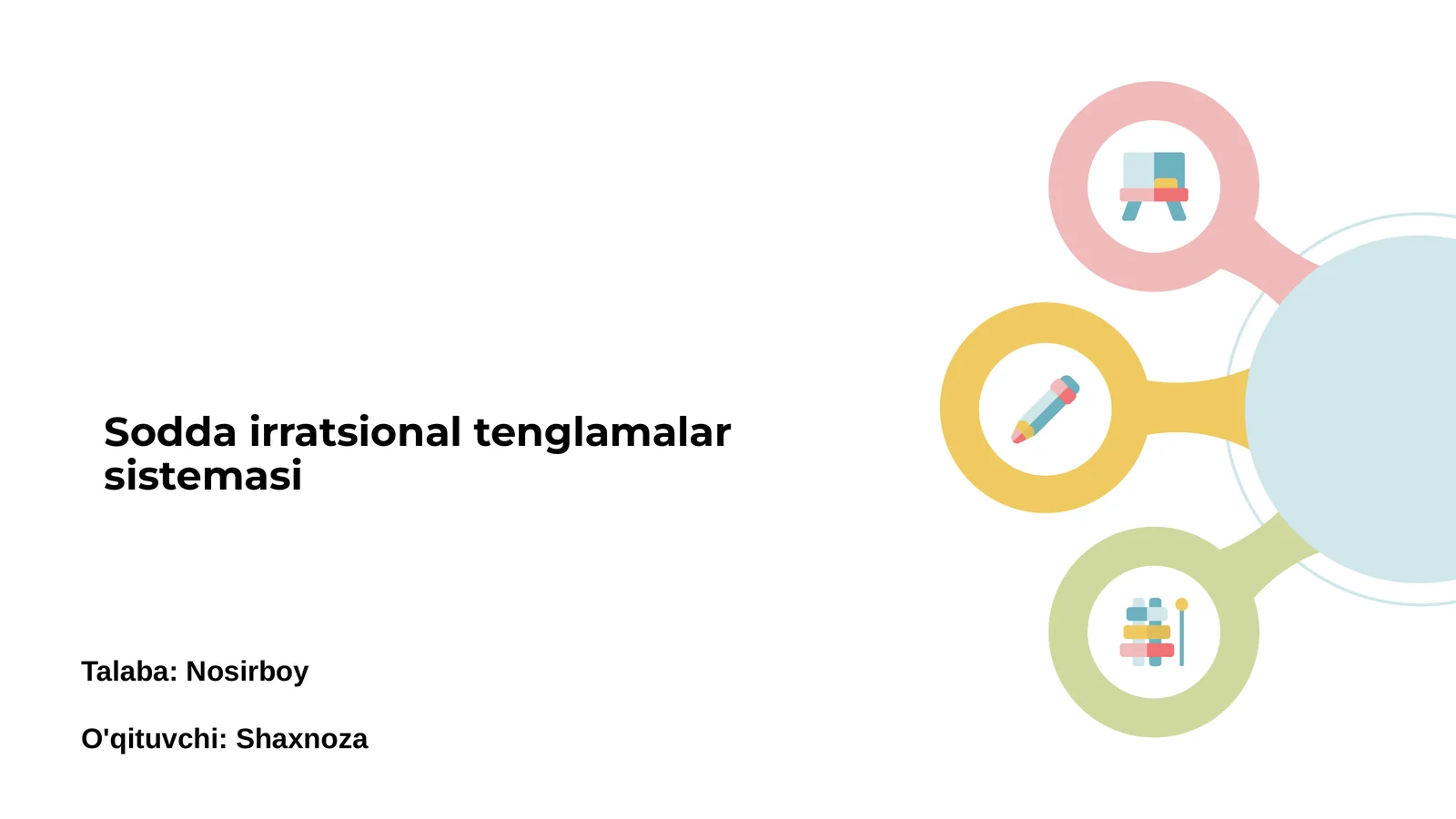 Sodda irratsional tenglamalar sistemasi