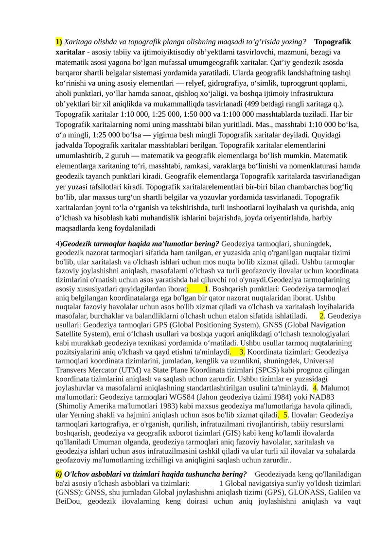 Topografik xaritalar