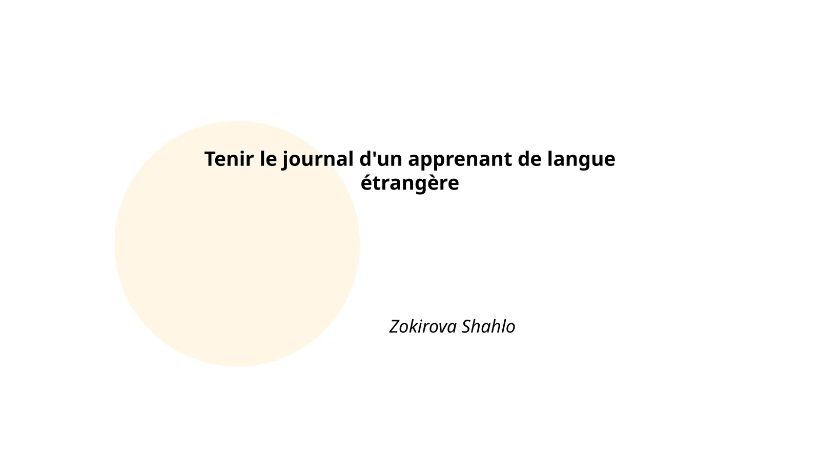 Tenir le journal d'un apprenant de langue étrangère