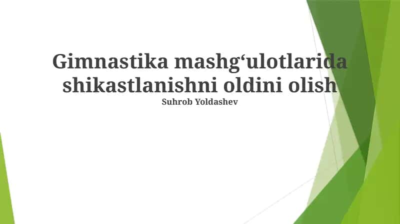 Umumiy Gimnastika Shikastlari