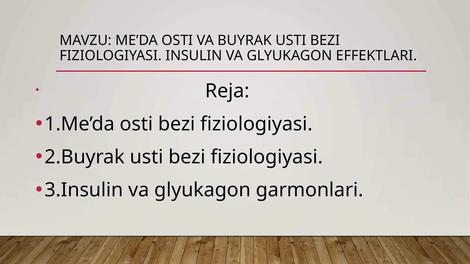 me’da Osti va buyrak usti bezi fiziologiyasi. Insulin va glyukagon Effektlari