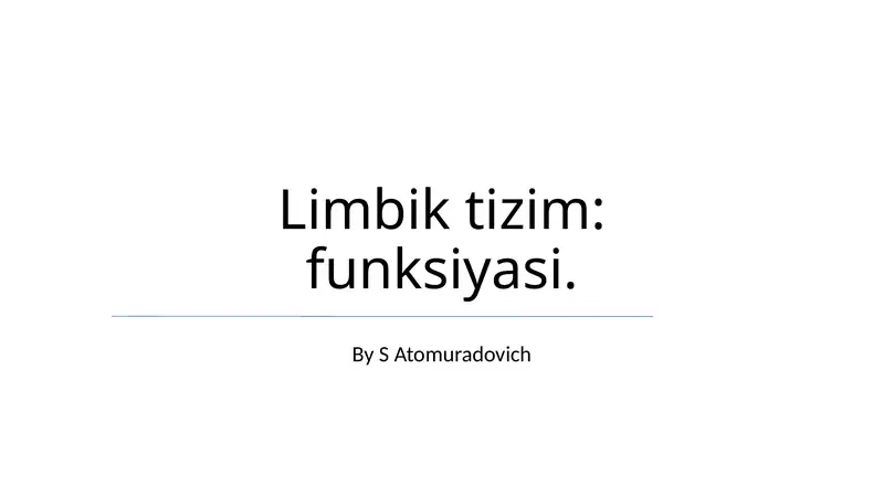 Limbik tizim: funksiyasi
