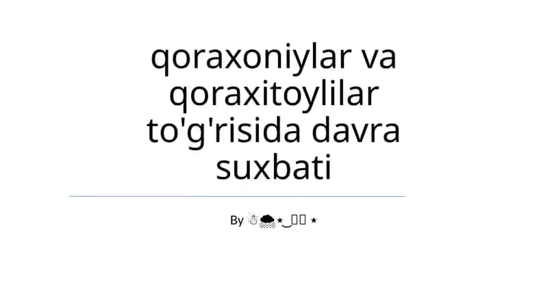 Qora-Xitoylar va Qoraxitoylilar